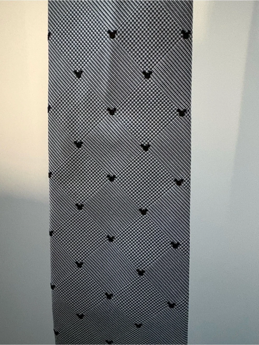 Disney Gray Tie with Small Black Mickey Icons